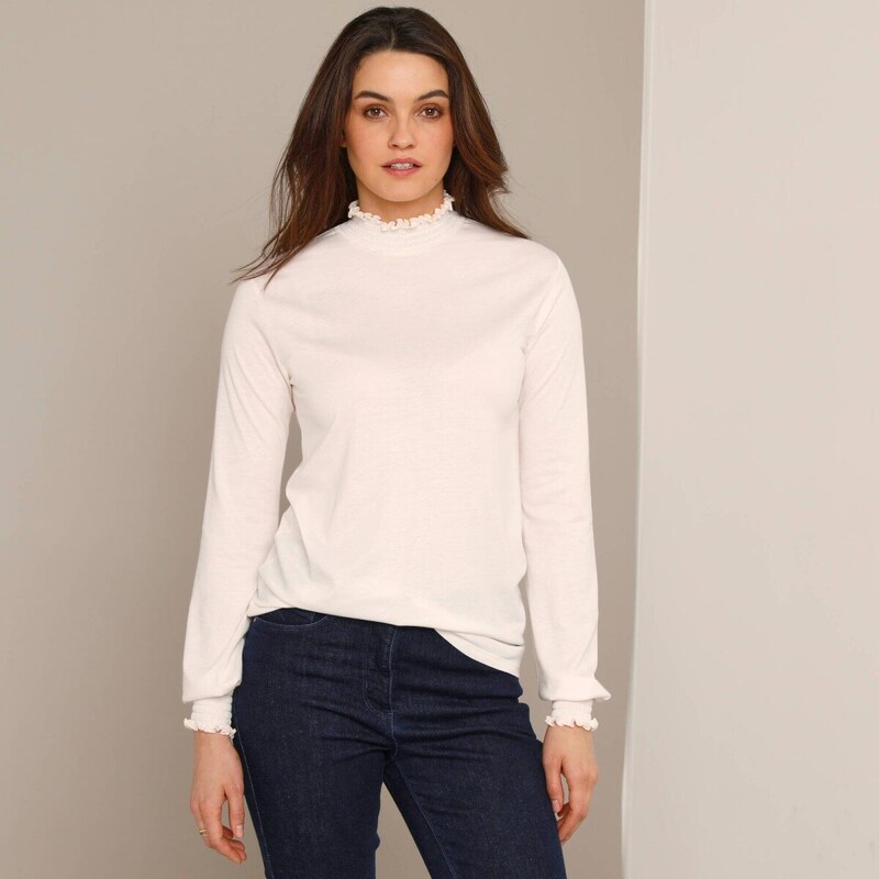 Tričko so žabkovanými manžetami a stojačikom ražná 048 Blancheporte 66018295