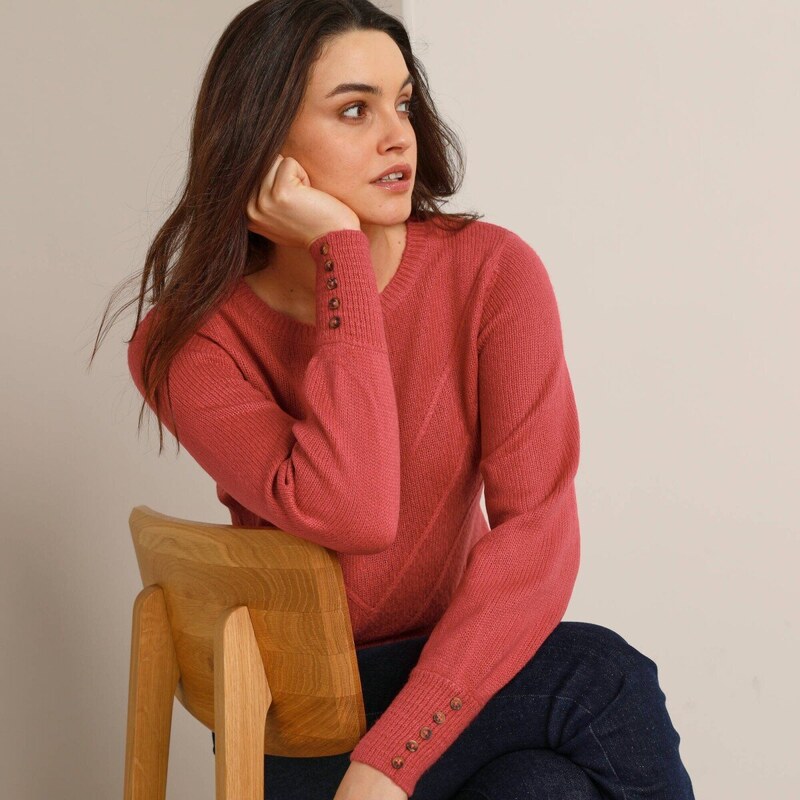 Pulóver so vzorom a ozdobnými gombíkmi grenadina 054 Blancheporte 66018350