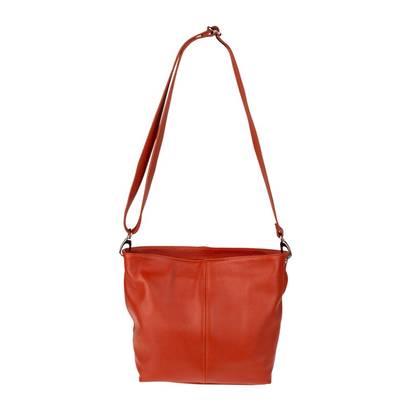 Oranžová kožená talianska crossbody kabelka Prisca Arancione 43654363