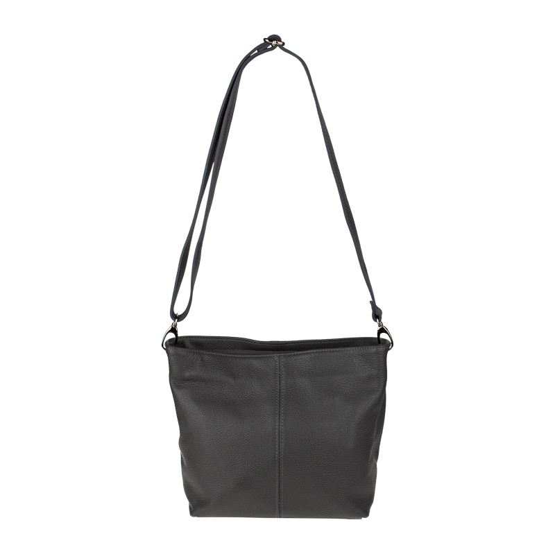 Sivá kožená talianska crossbody kabelka Prisca Cenere NovaKabelka.sk 66019237