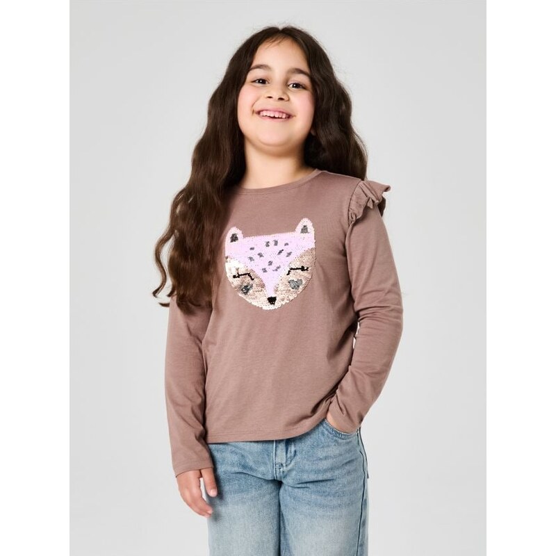 Sinsay - Tričko s dlhými rukávmi - kávová 65758202