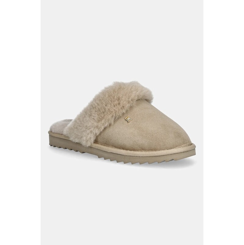 Kožené papuče Tommy Hilfiger TH SHEARLING HOUSE SHOE 66028038