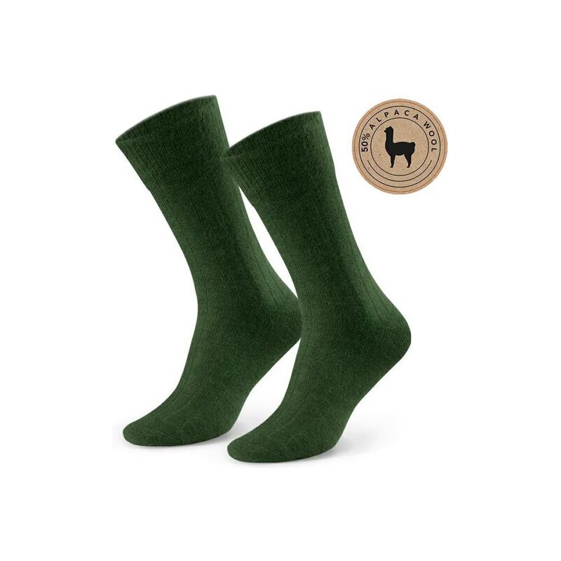 Steven Vlnené ponožky Premium Alpaca Wool II zelené 66087539