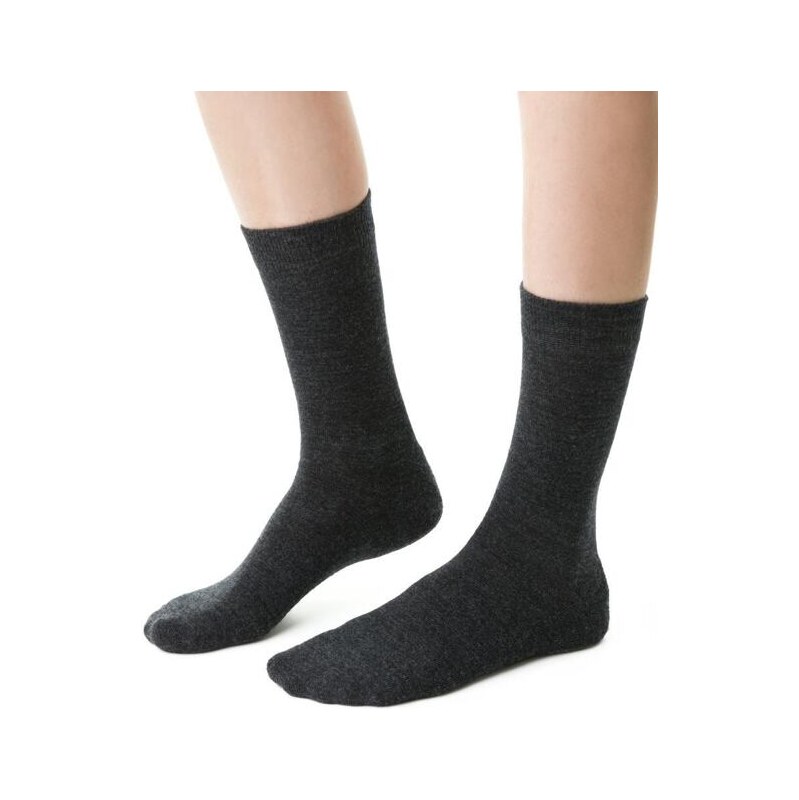 Steven Vlnené ponožky z ovčej vlny Merino sivé s froté vrstvou 66092447