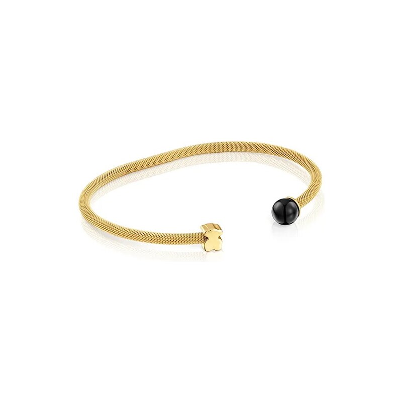 Pozlátený náramok s onyxom Tous ICON MESH 66022453