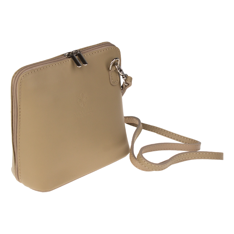 Béžová kožená talianska crossbody kabelka Grana Cappuccino NovaKabelka 66022717