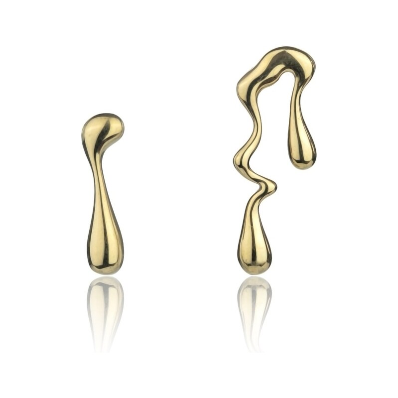 Marc Malone Asymetrické pozlátené náušnice Averie Gold Earrings 66582038