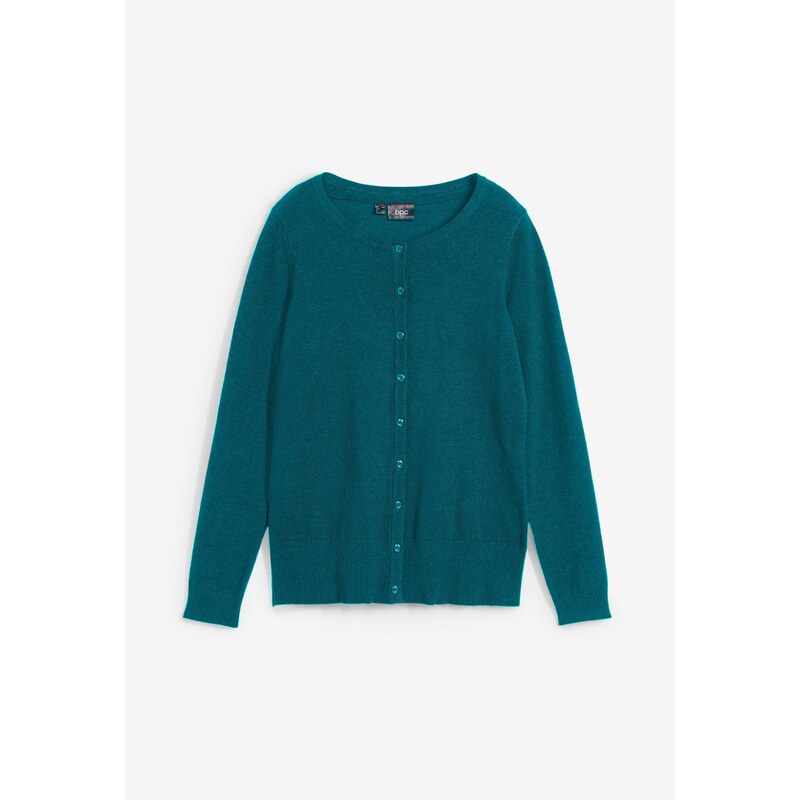 bonprix Pletený sveter, basic s recyklovanou bavlnou, farba zelená 44792628