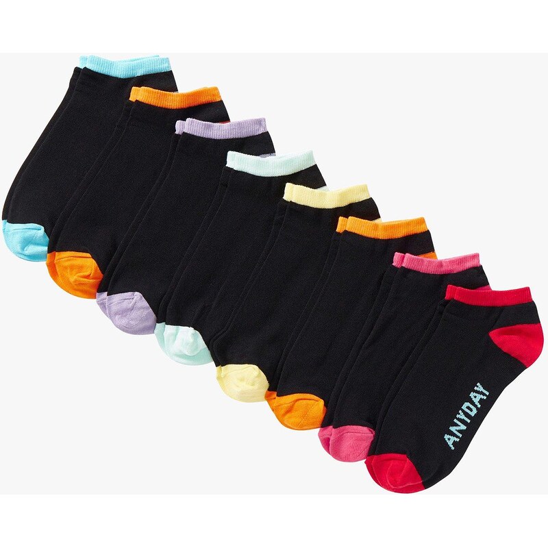 bonprix Ponožky do tenisiek (8 ks), s bio bavlnou, farba čierna 48720808