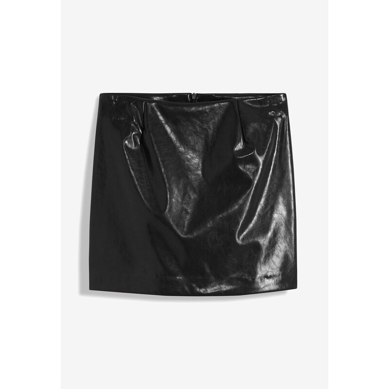 bonprix Koženková sukňa, farba čierna 66048125