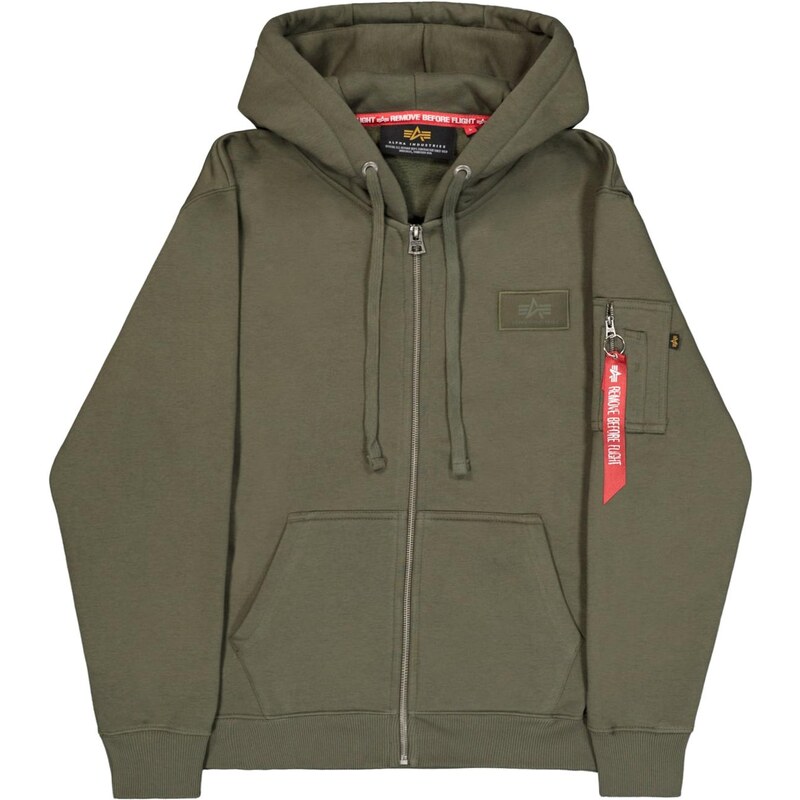 ALPHA INDUSTRIES Tepláková bunda kaki / olivová / červená / biela 66026215