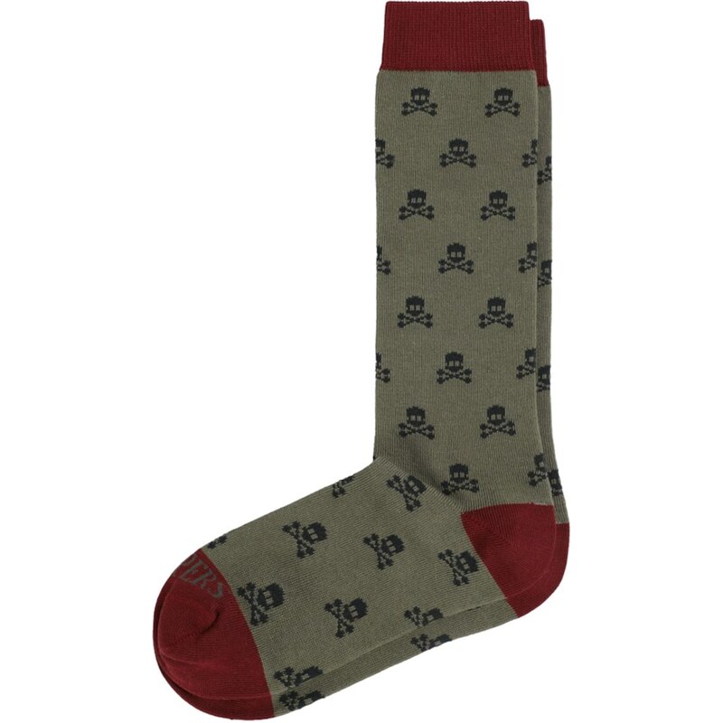 Scalpers Ponožky zelená / kaki / červená 66026767