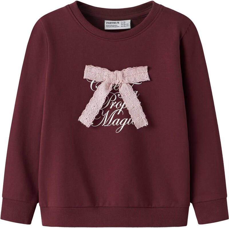 NAME IT Mikina NMFSETINA ružová / burgundská / biela 66026922