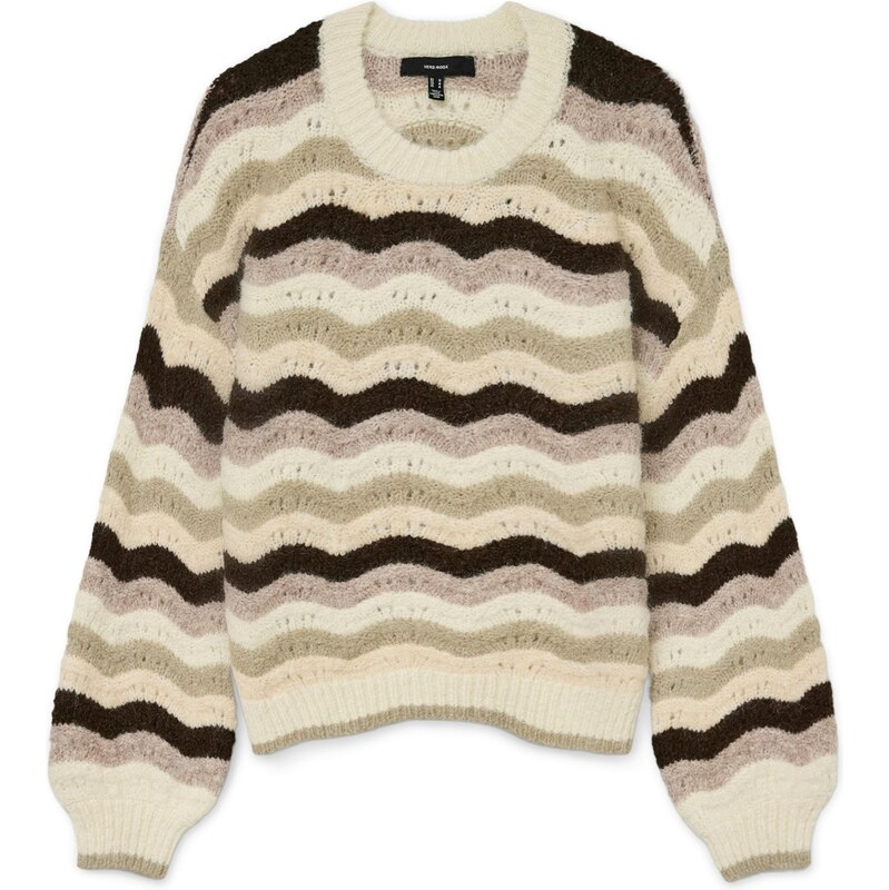 VERO MODA Sveter DOJA béžová / tmelová / tmavohnedá 66027101
