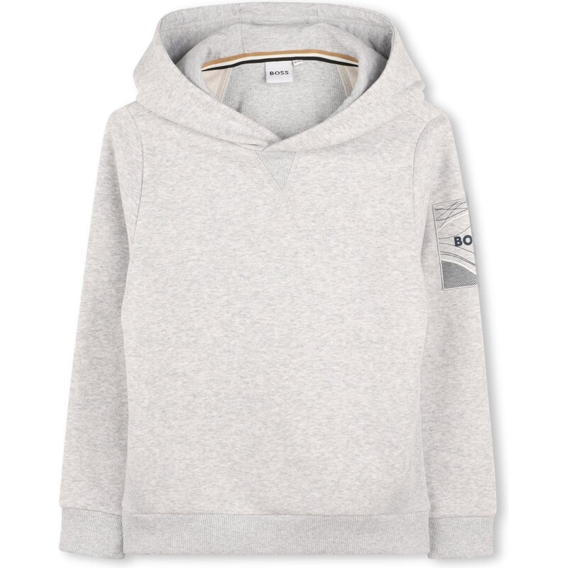 BOSS Mikina námornícka modrá / sivá melírovaná / biela 66027206