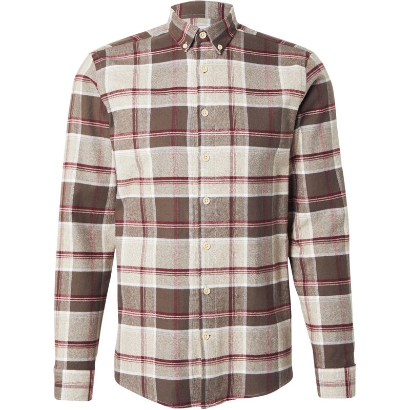 Lindbergh Košeľa béžová / hnedá / červená 66027209