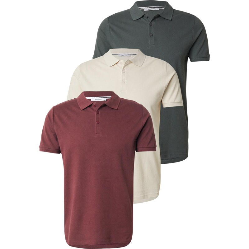 ABOUT YOU Tričko Robin béžová / tmavozelená / tmavočervená 66027324