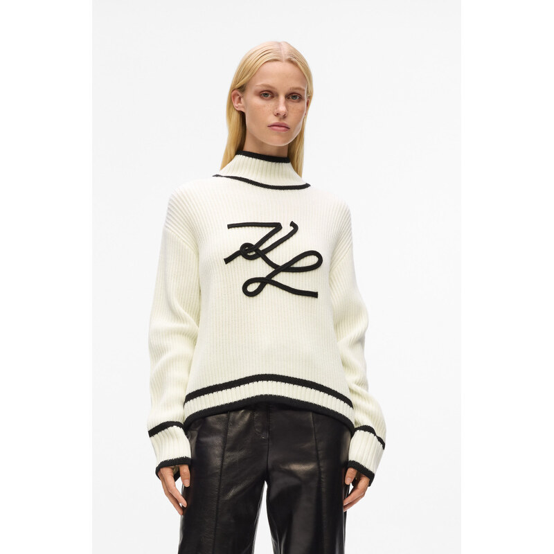 SVETER KARL LAGERFELD SOUTACHE AUTOGRAPH KNIT 67047553