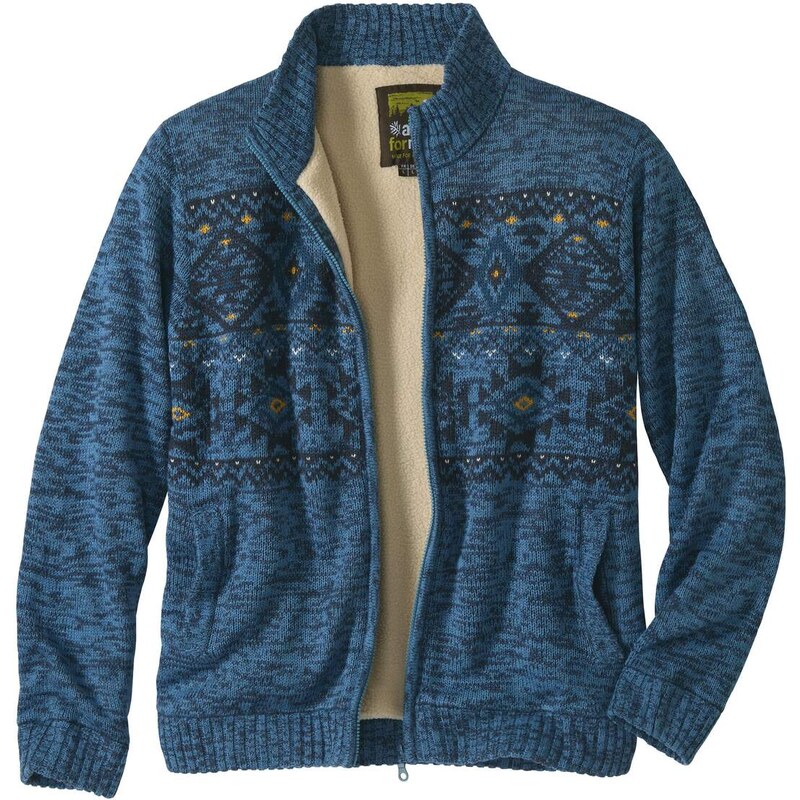 Zateplený pletený sveter so žakárovými motívmi Atlas For Men Modrá 66027197