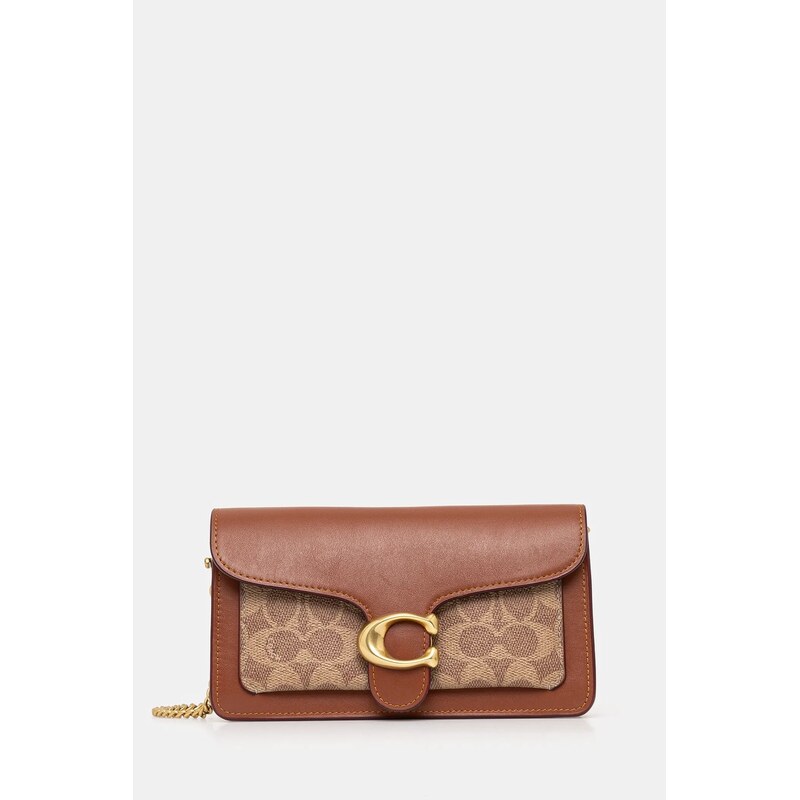 Kožená kabelka Coach Tabby Chain Clutch In Signature Canvas 63997150