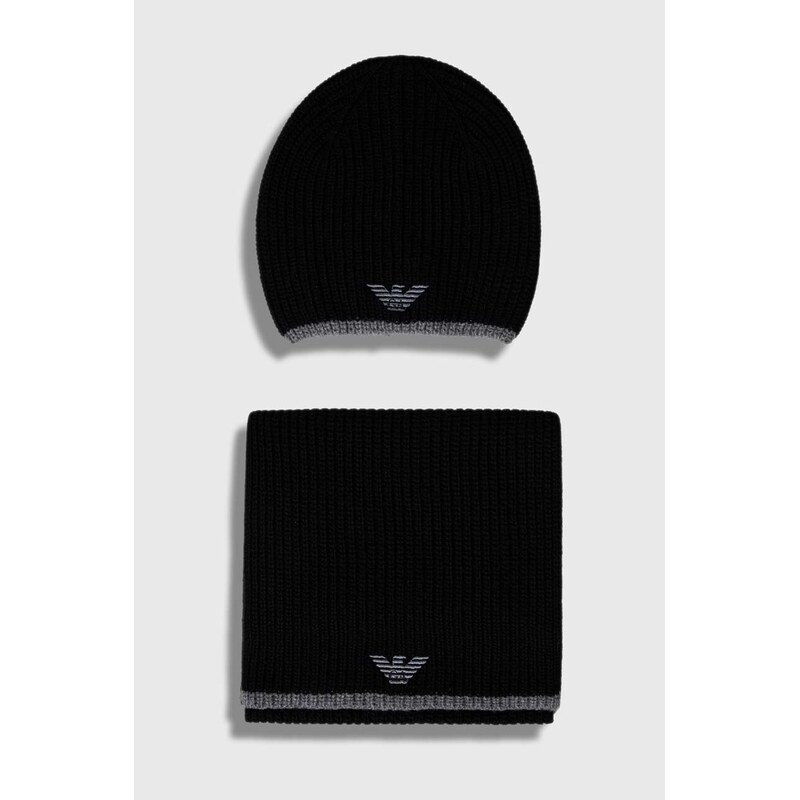 Čiapka a šál s prímesou vlny Emporio Armani 47567572
