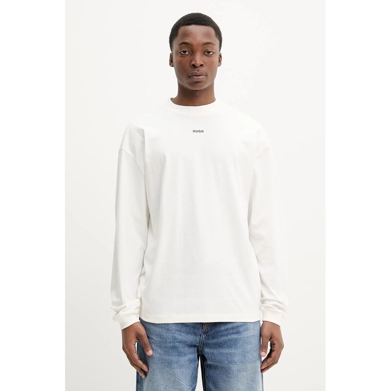 Bavlnené tričko s dlhým rukávom HUGO Daposo 62592999