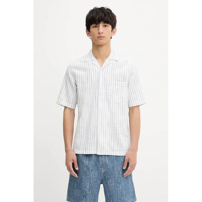 Košeľa s prímesou ľanu Samsoe Samsoe SAOSCAR 63994204