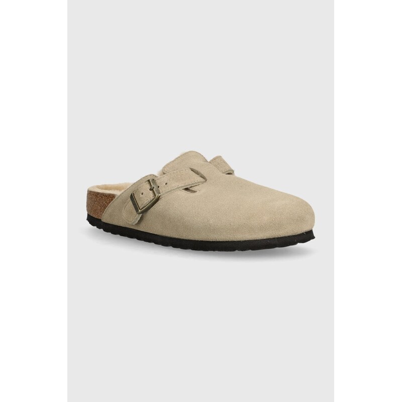 Semišové šľapky Birkenstock Boston Shearling 53899606