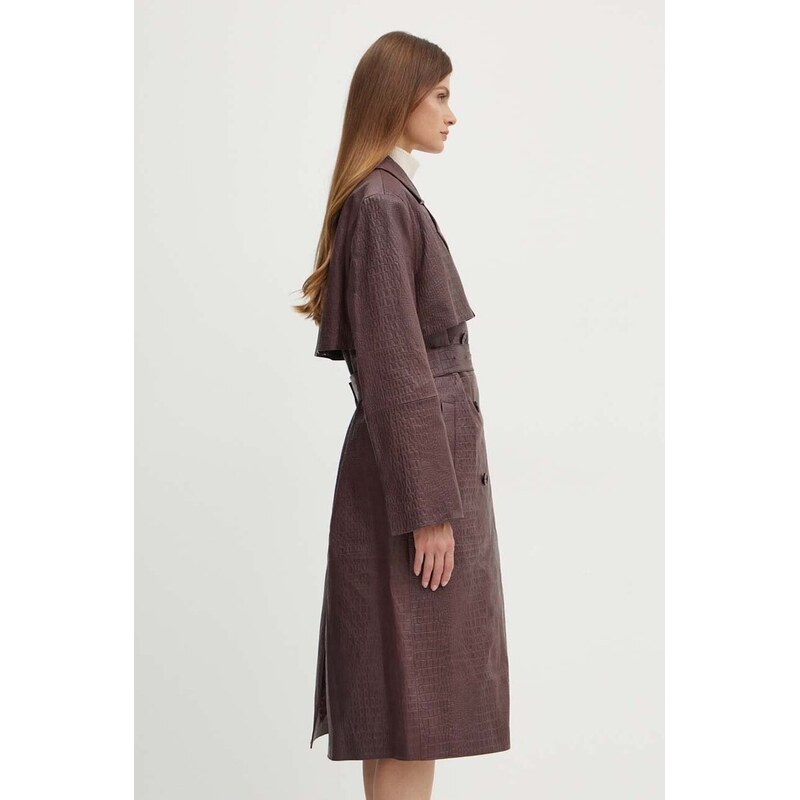 Kožený kabát BOSS 57670322