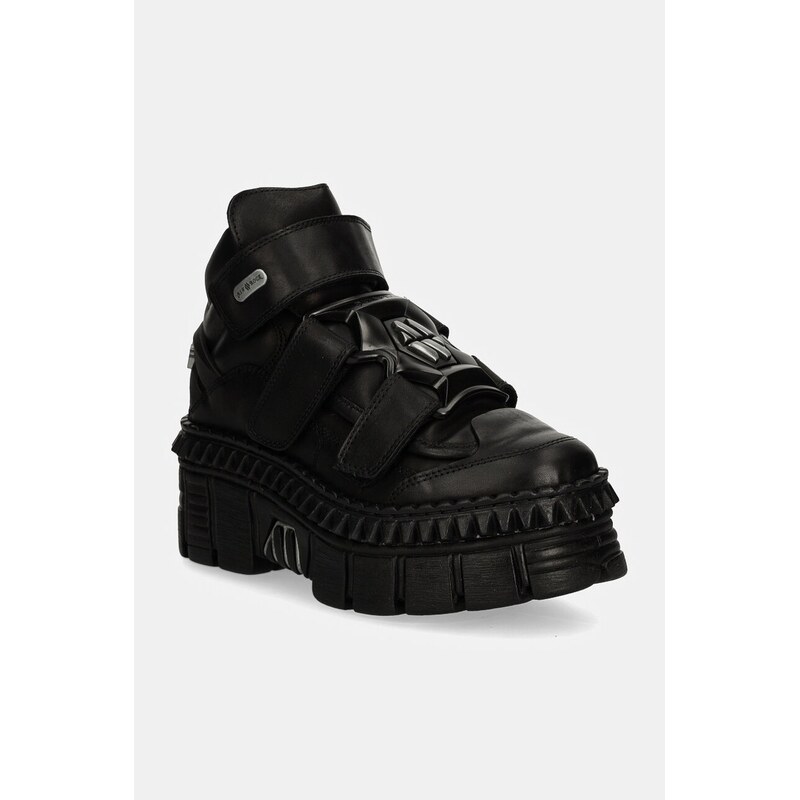 Kožené tenisky New Rock CRUST NEGRO NEGRO + TOWER CASCO NEGRO 55800852