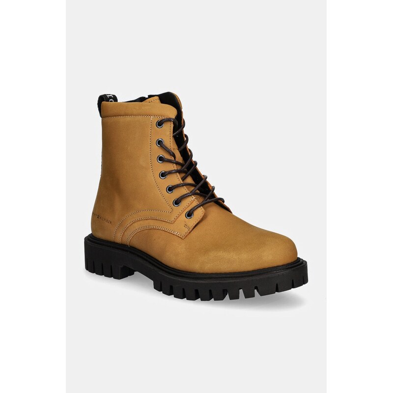 Kožená obuv Tommy Hilfiger CASUAL HILFIGER CHUNK Z NBK BOOT 57240135