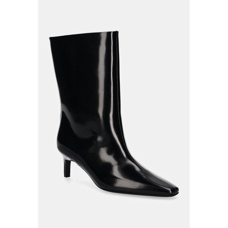 Kožené členkové topánky Calvin Klein HEEL MID BOOT 50 LTH 57671732