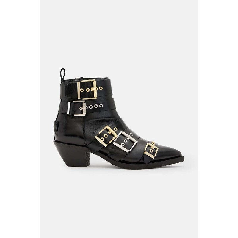 Kožené členkové topánky AllSaints Jane Buckle Boot 63996079