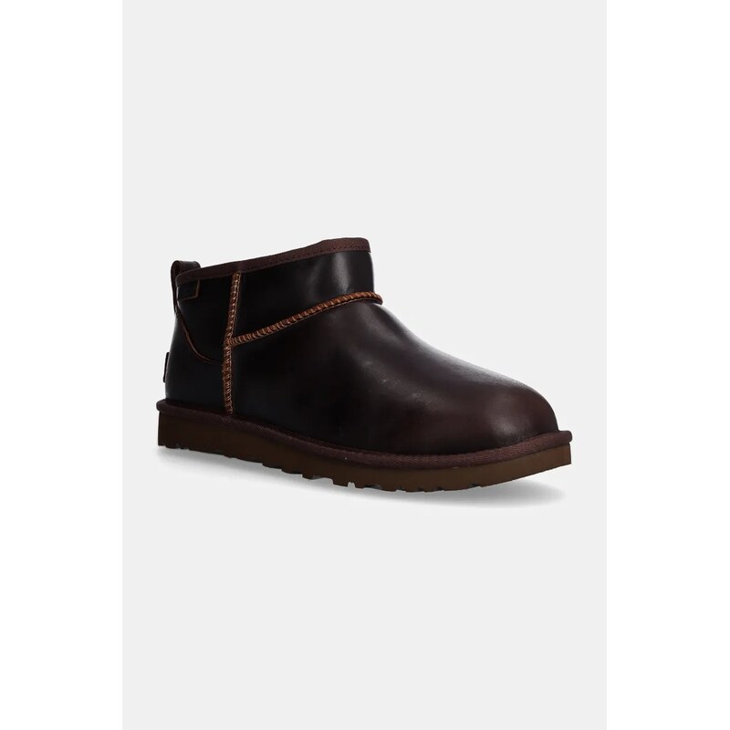 Kožené snehule UGG Classic Ultra Mini Lthr Regen 58346734