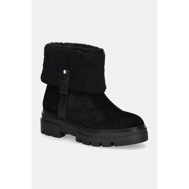 Semišové topánky Tommy Hilfiger FAUX FUR SUEDE ROLL-DOWN BOOT 58416698