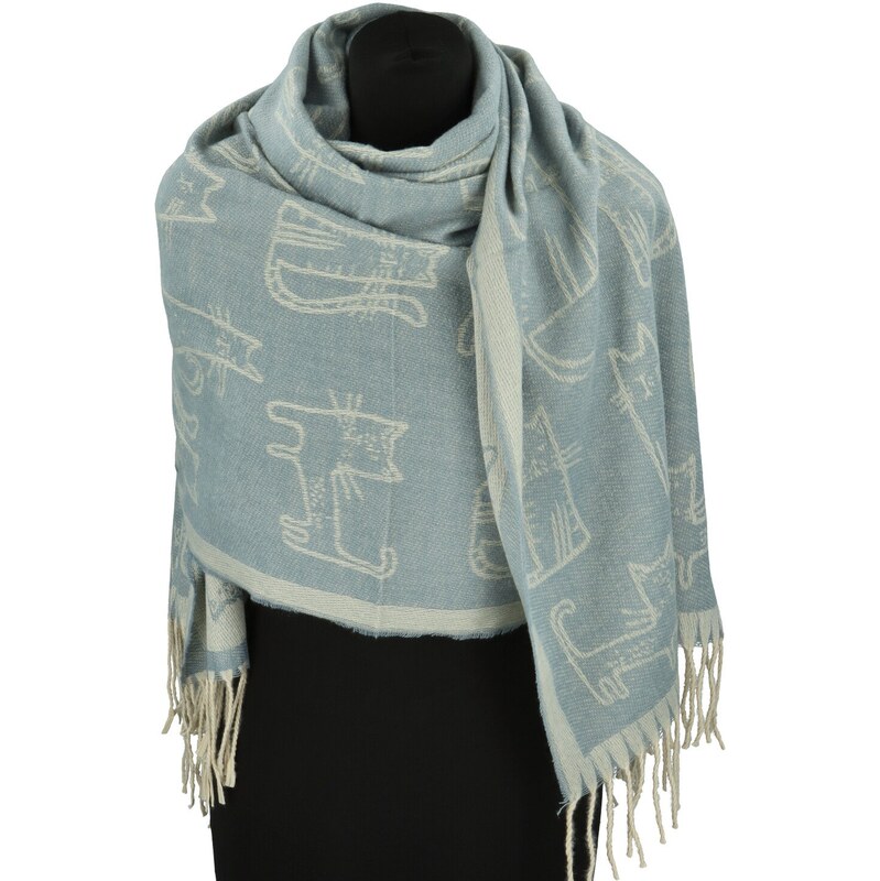 Firenze Trendy dámsky šál Sandy Cat, svetlo modrá 66962063