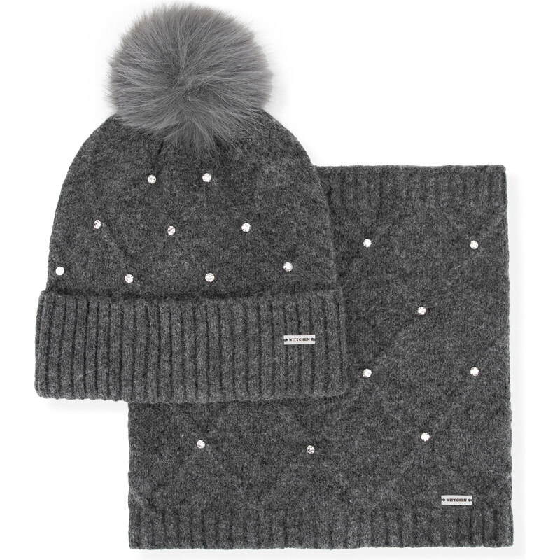Wittchen Dámsky zimný set – čiapka a komin s logom výrobcu 101-SF-206 66078456