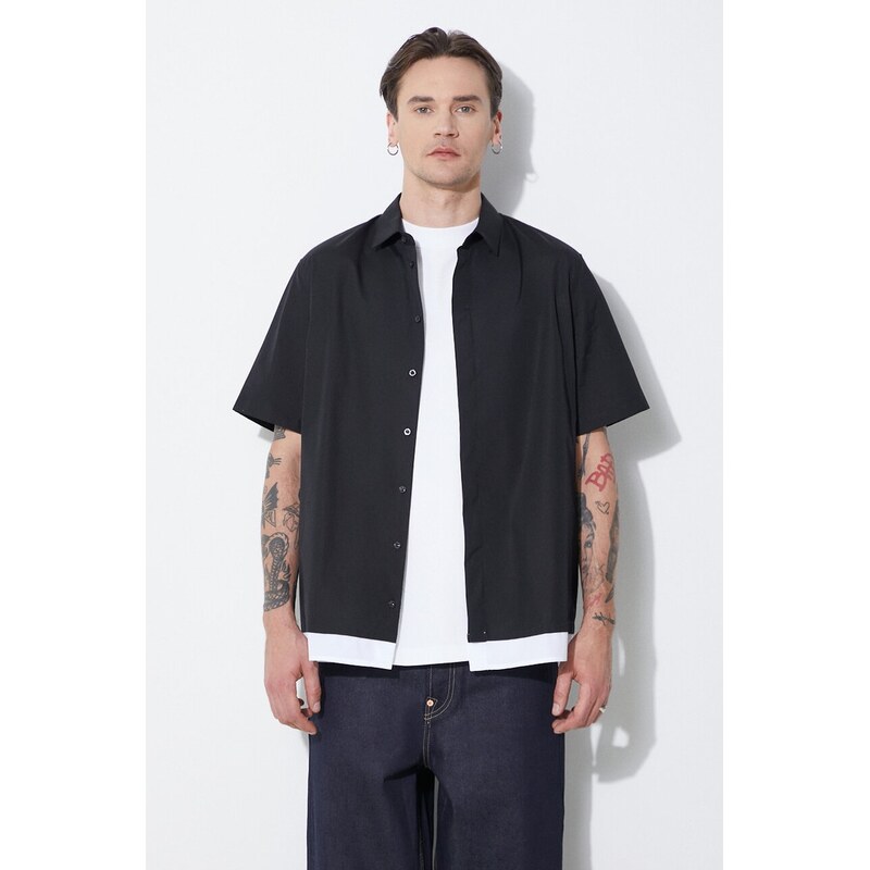 Bavlnená košeľa Neil Barrett Loose Double Layer Short Sleeve Shirt 61025480