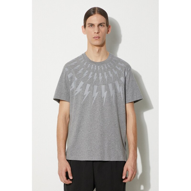 Bavlnené tričko Neil Barrett Fairisle Thunderbolt Slim 61668309