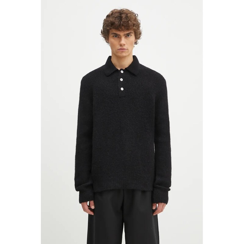 Vlnený sveter Norse Projects Rasmus Relaxed Brushed Polo 61025726
