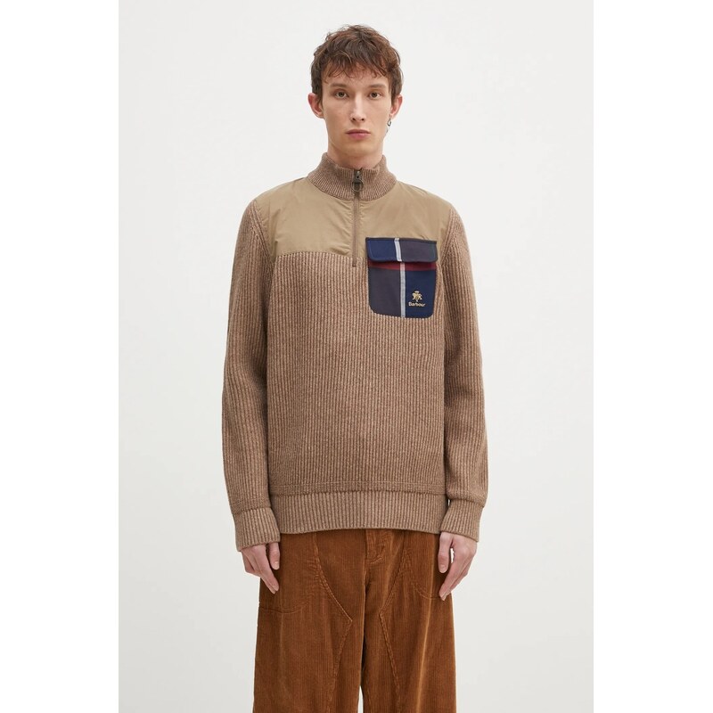 Vlnený sveter Baracuta Barbour x Baracut Miller Half Zip Knit 62574983