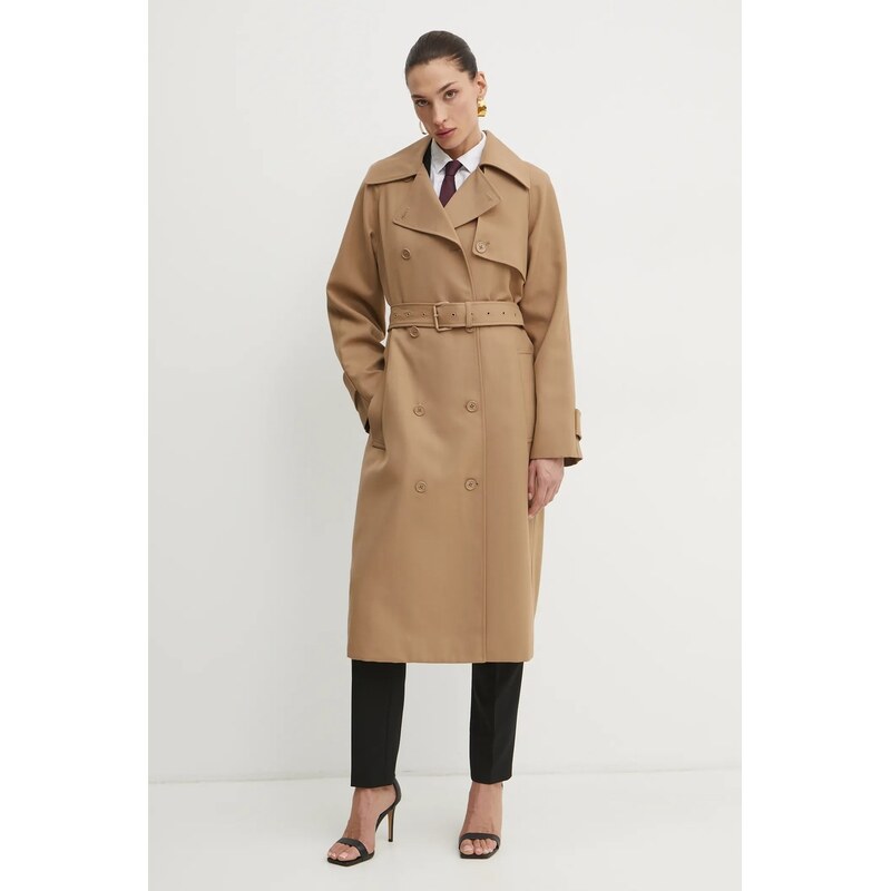 Trenčkot s prímesou vlny MICHAEL Michael Kors 62031405