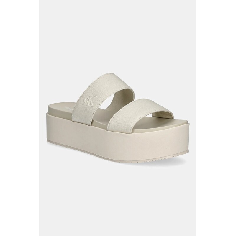 Šľapky Calvin Klein Jeans FLATFORM SANDAL WEBBING IN 62210422
