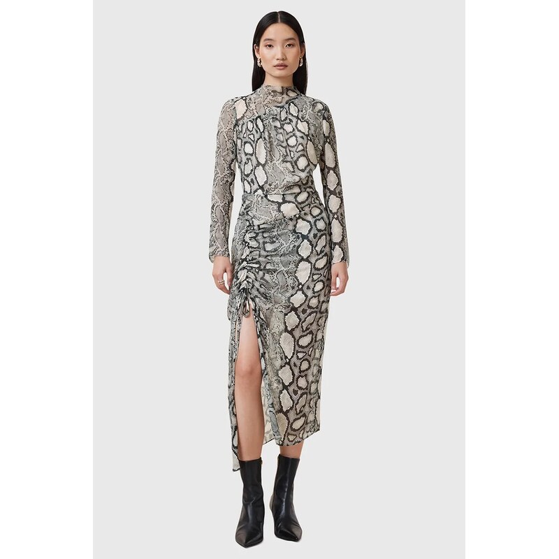 Šaty s prímesou hodvábu AllSaints RIZO 63996509