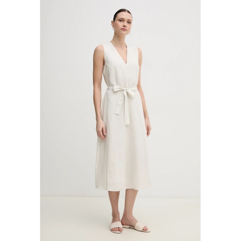 Šaty s prímesou ľanu Calvin Klein 62349846