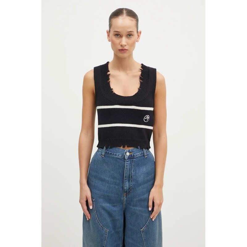 Bavlnená vesta AMBUSH Destroyed Rib Round Neck 62575164