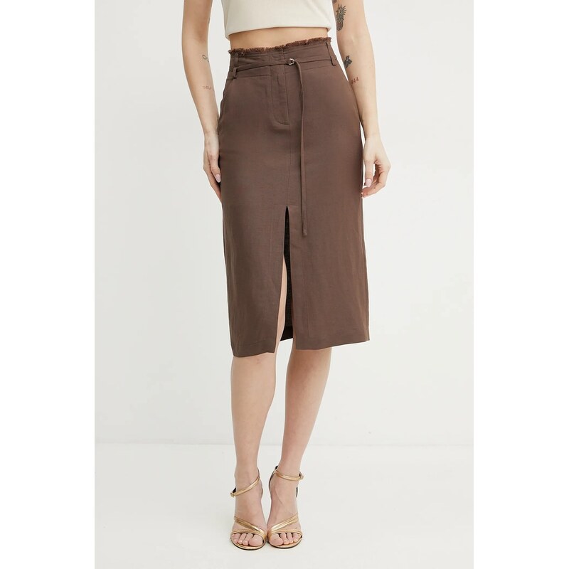 Sukňa s prímesou ľanu Patrizia Pepe 64325525