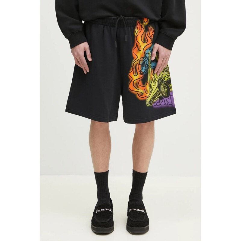 Bavlnené šortky Marcelo Burlon County Flame Comfy Sweatshort Black Red 63658824