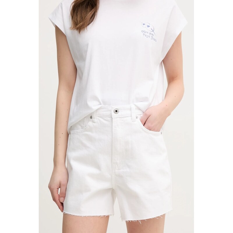 Rifľové krátke nohavice Pepe Jeans A-LINE SHORT UHW RACHEL 62791640