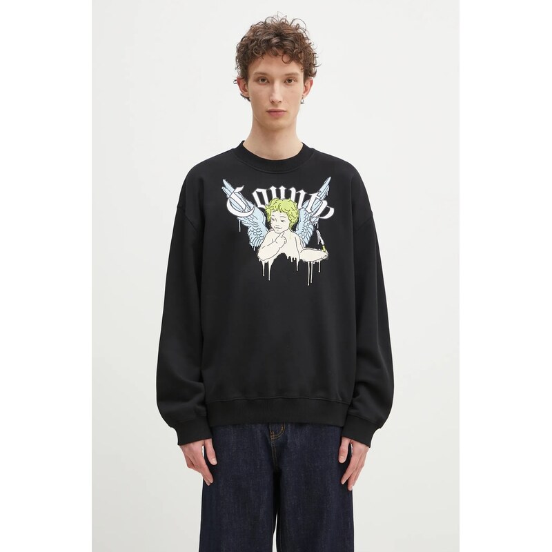 Bavlnená mikina Marcelo Burlon County Angel Boxy Crewneck Black 63032102